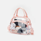 Clear Cosmetic Bag With Trim - Gray