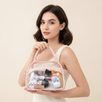 Clear Cosmetic Bag With Trim - Gray