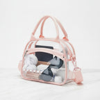 Clear Cosmetic Bag With Trim - Pink – bags & wallets (view 3)