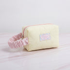 Quilted Cosmetic Bag With Scrunchie - Yellow Large – bags & wallets (view 2)