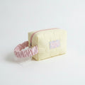 Quilted Cosmetic Bag With Scrunchie - Yellow Large – bags & wallets (view 1)