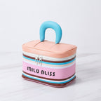 Layered Cosmetic Case With Handle - Orange