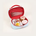 Cosmetic Bag With Flower Charm - Light Blue – bags & wallets (view 1)