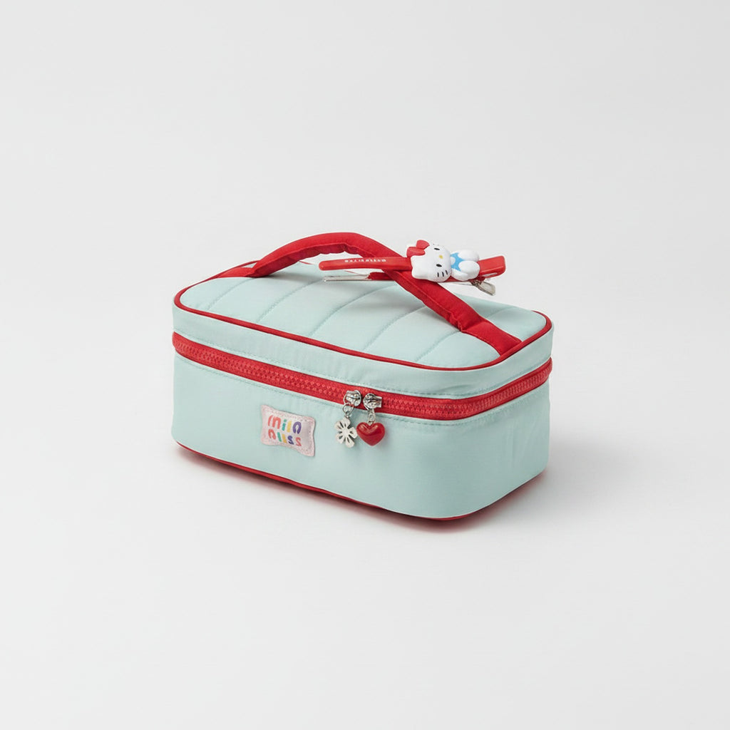 Cosmetic Bag With Flower Charm - Yellow