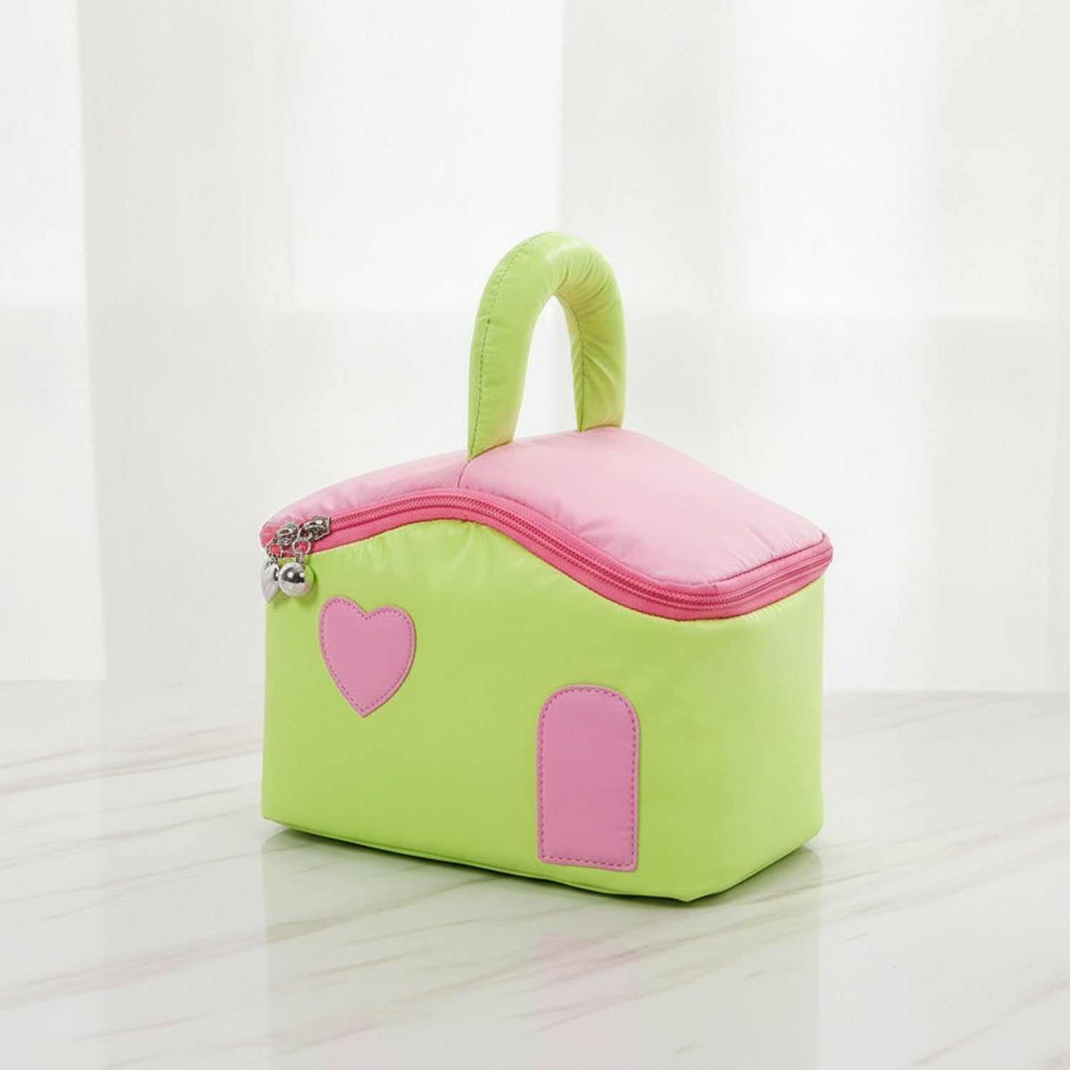 Heart Cosmetic Case With Mirror - Green House