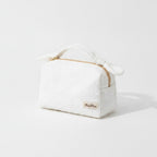 Quilted Cream Cosmetic Bag With Bow Handles – bags & wallets (view 1)