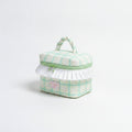 Cosmetic Bag With Ruffle Trim - Green Gingham – bags & wallets (view 1)