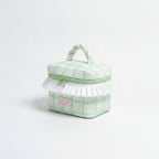 Cosmetic Bag With Ruffle Trim - Green Gingham – bags & wallets (view 1)