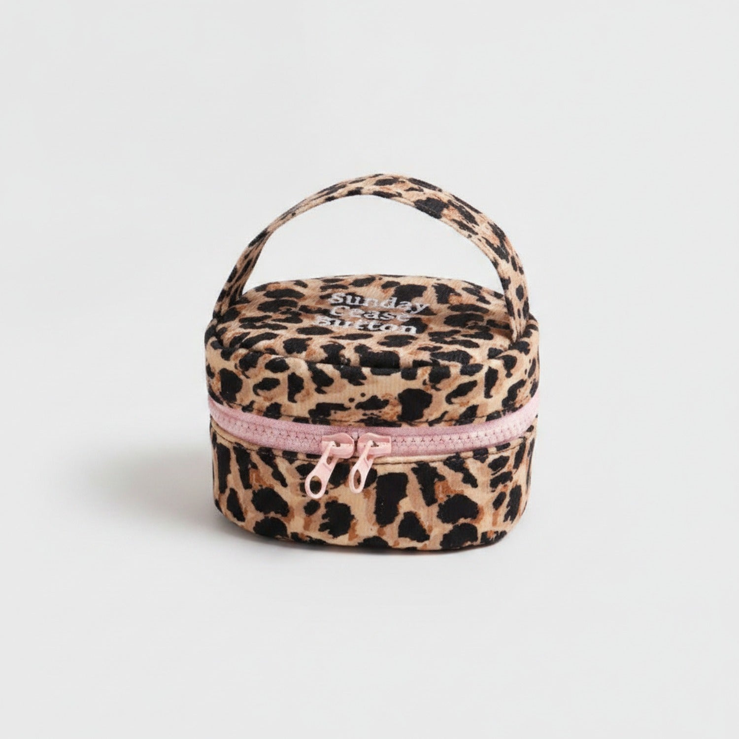Leopard Print Cosmetic Bag With Pink Bow
