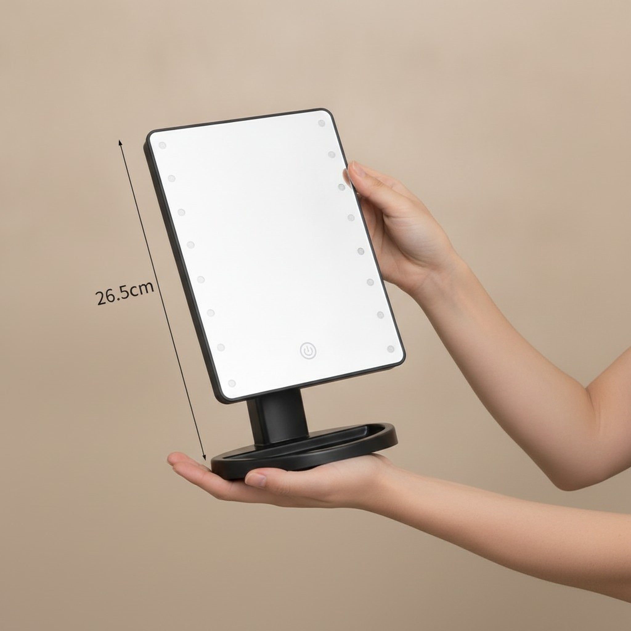 Small LED Desktop Makeup Mirror – Korean beauty tool (view 3)