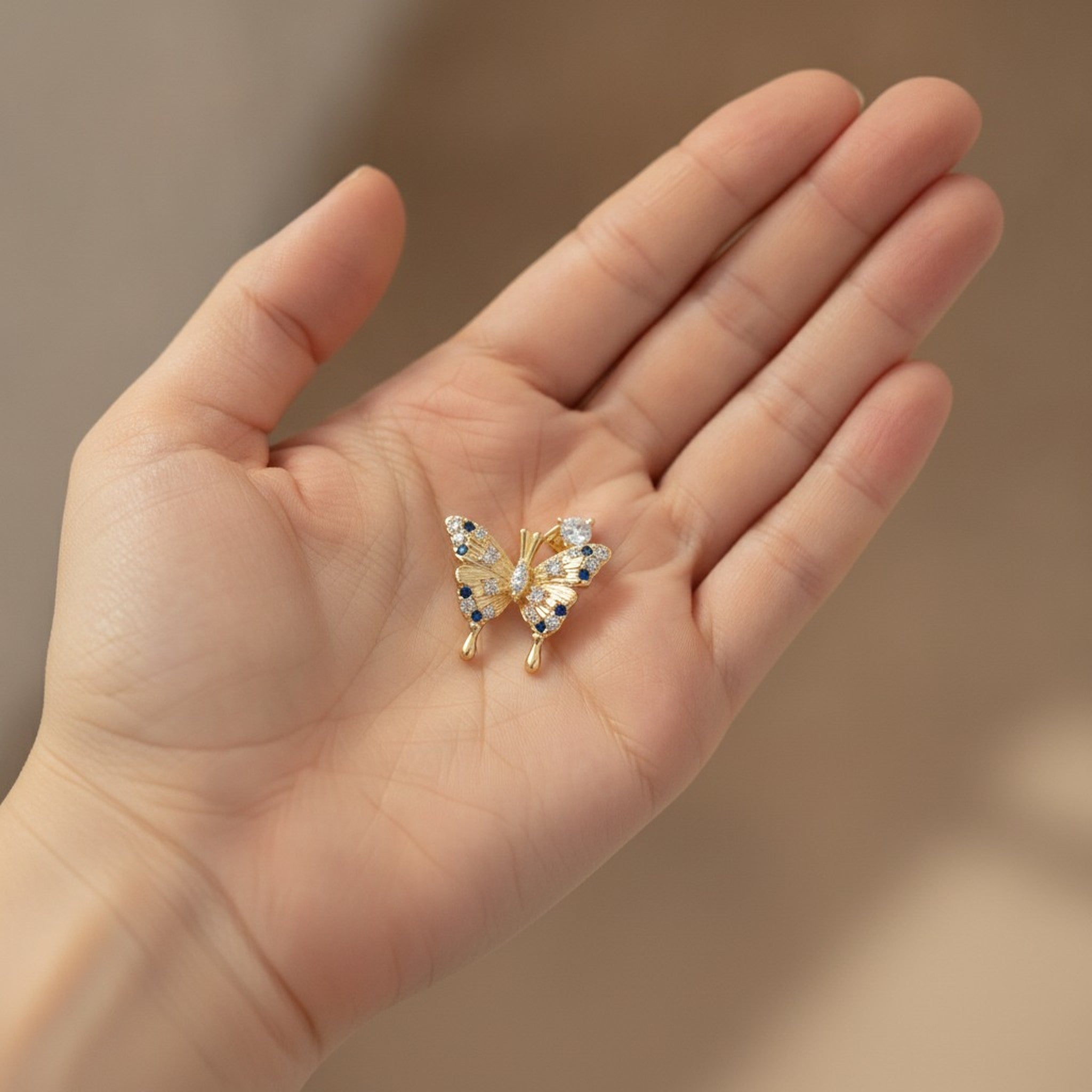 Sparkling Butterfly Crystal Open Ring – jewelry (view 3)