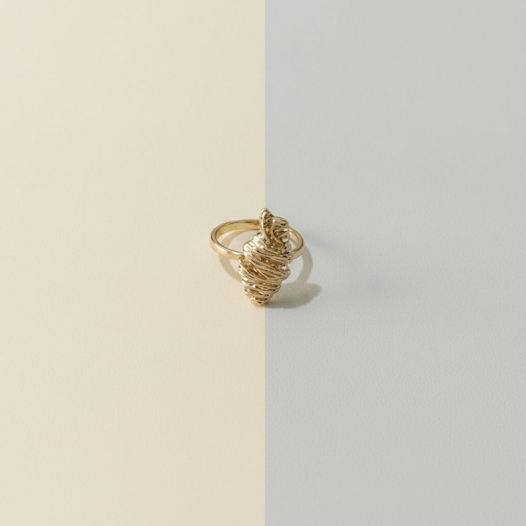 Chic Twisted Shell Sculptural Ring – jewelry (view 1)