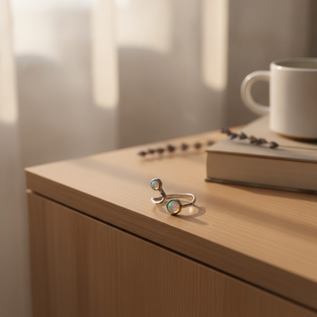 Iridescent Stone Open Ring – jewelry (view 2)
