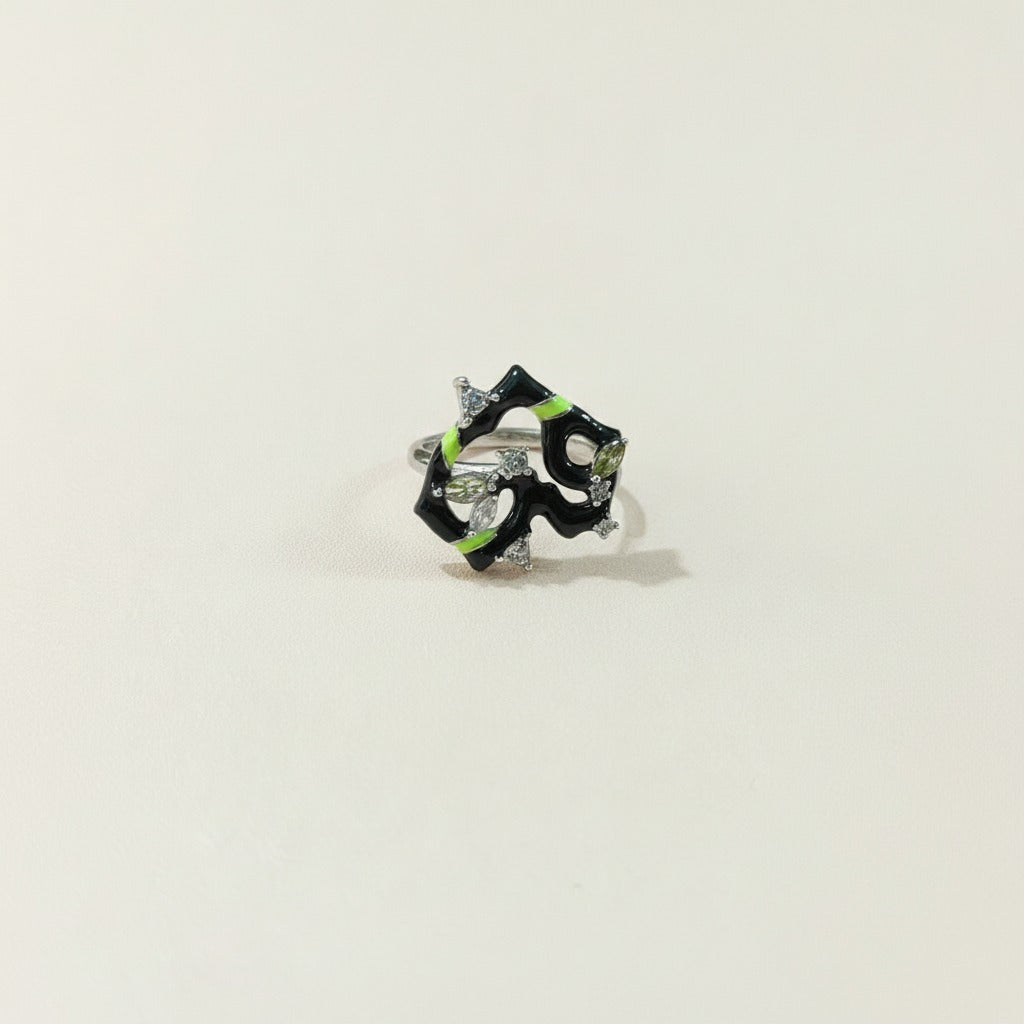 Abstract Enamel Statement Ring – jewelry (view 1)