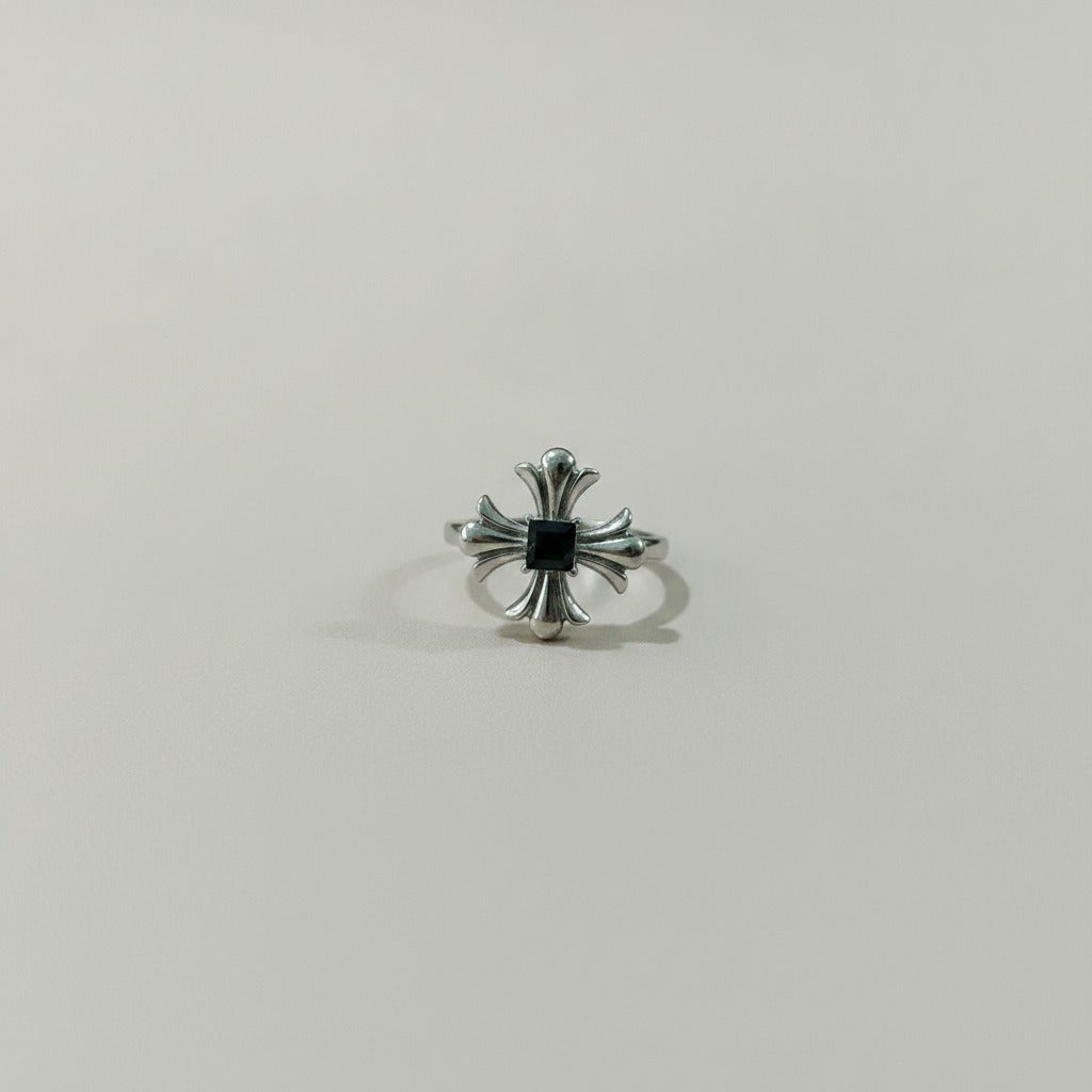 Silver Cross Gemstone Statement Ring – jewelry (view 1)