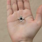 Silver Cross Gemstone Statement Ring – jewelry (view 3)