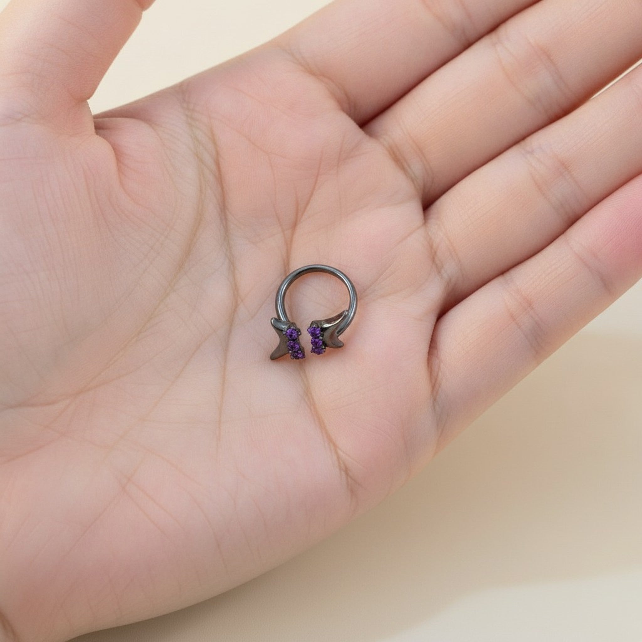 Edgy Gemstone Open Ring – jewelry (view 3)
