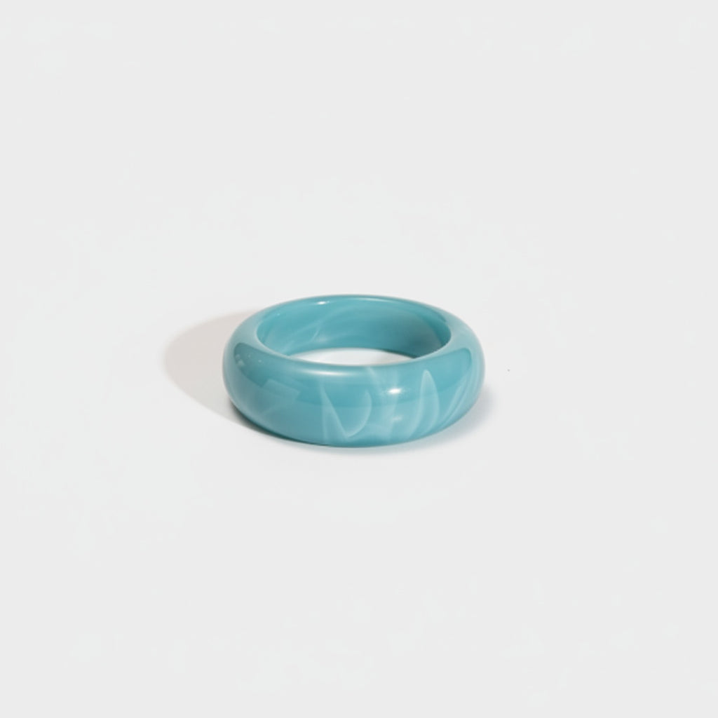 Turquoise Carved Stone Band Ring