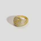 Marble Swirl Dome Ring Gold Accents