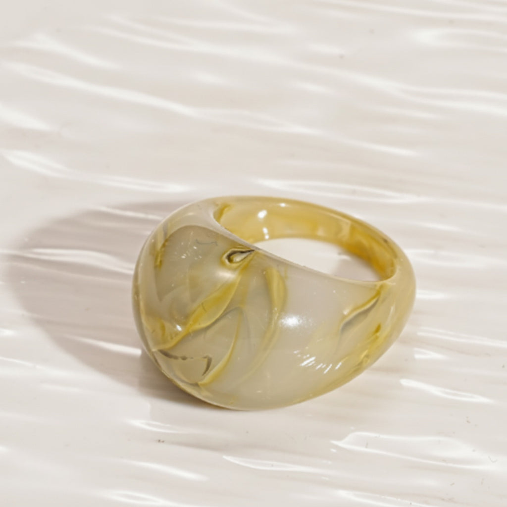 Marble Swirl Dome Ring Gold Accents – jewelry (view 2)