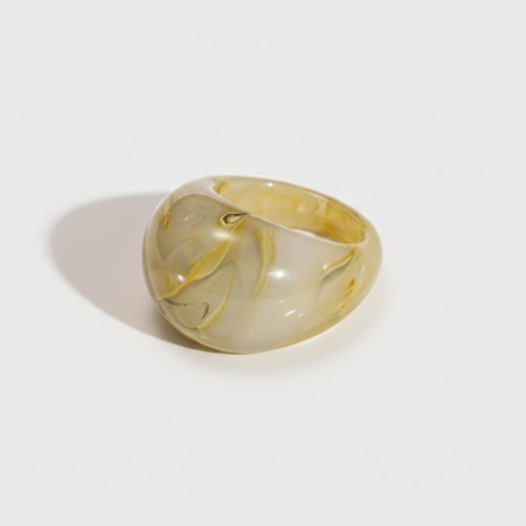 Marble Swirl Dome Ring Gold Accents – jewelry (view 1)