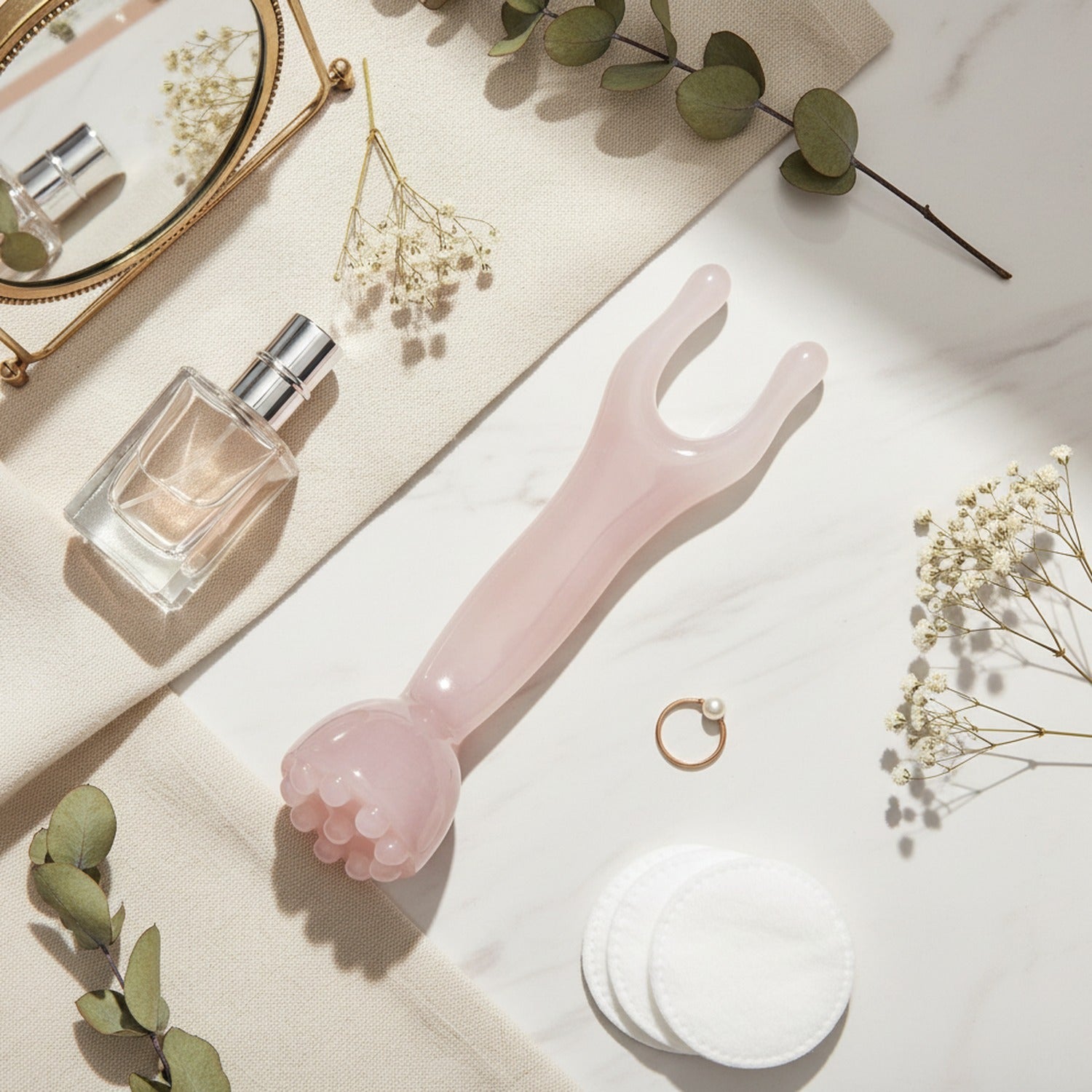 Rose Quartz Beaded Facial Massage Tool – Korean beauty tool (view 2)
