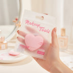 Pink Heart-Shaped Makeup Sponge Puff Tool