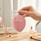 Pink Oval Textured Makeup Sponge Puff