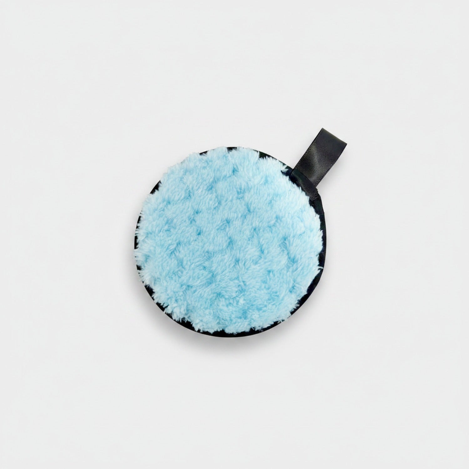 Light Blue Fluffy Makeup Remover Pads With Strap