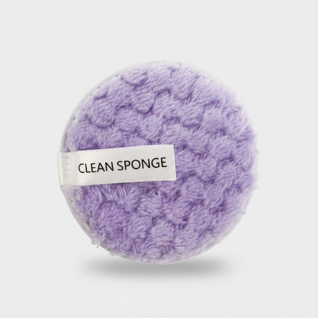 Purple Plush Round Cleansing Sponge Pad