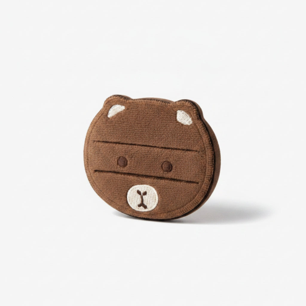 Cute Brown Bear Plush Makeup Mirror Compact – Korean beauty tool (view 1)