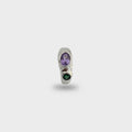 Purple Amethyst & Abalone Oval Silver Ring Set