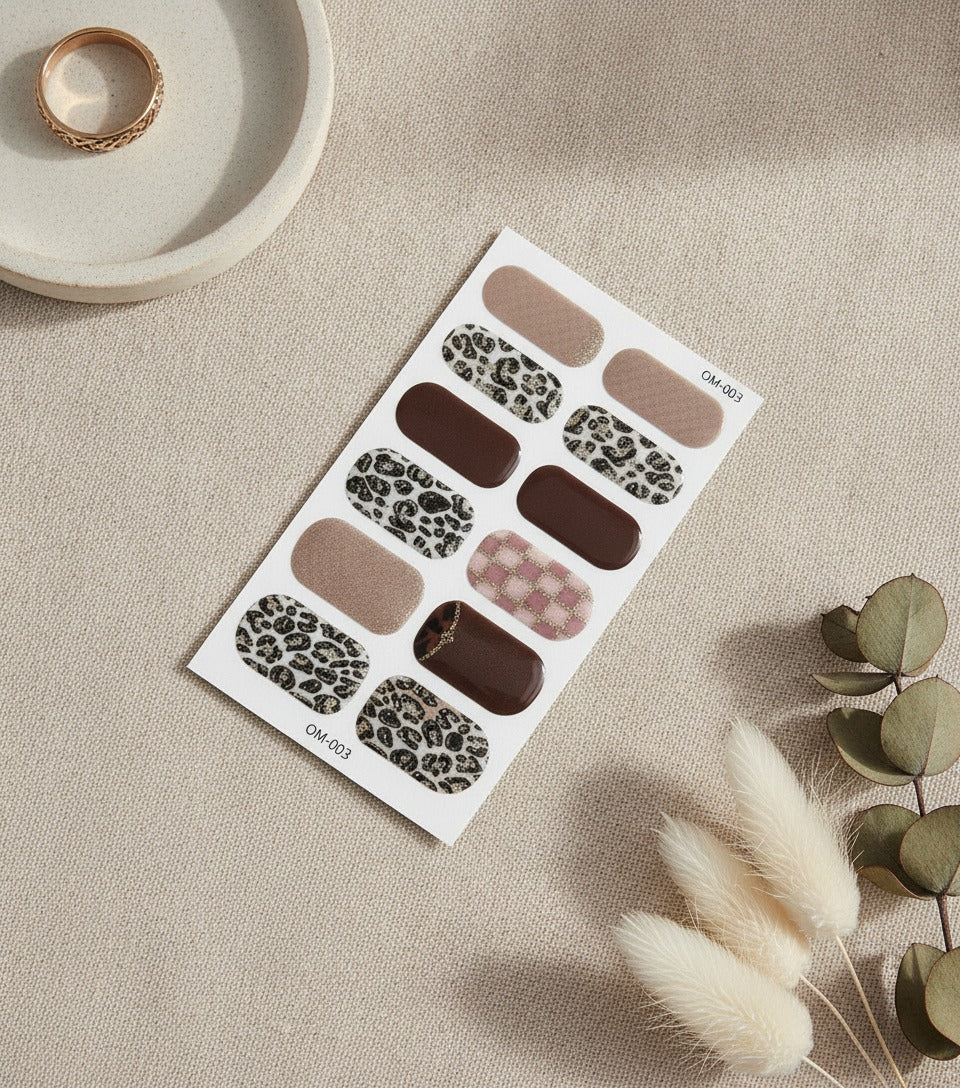 Leopard Print Nail Wraps Assorted Design Set – Korean nail care (view 2)