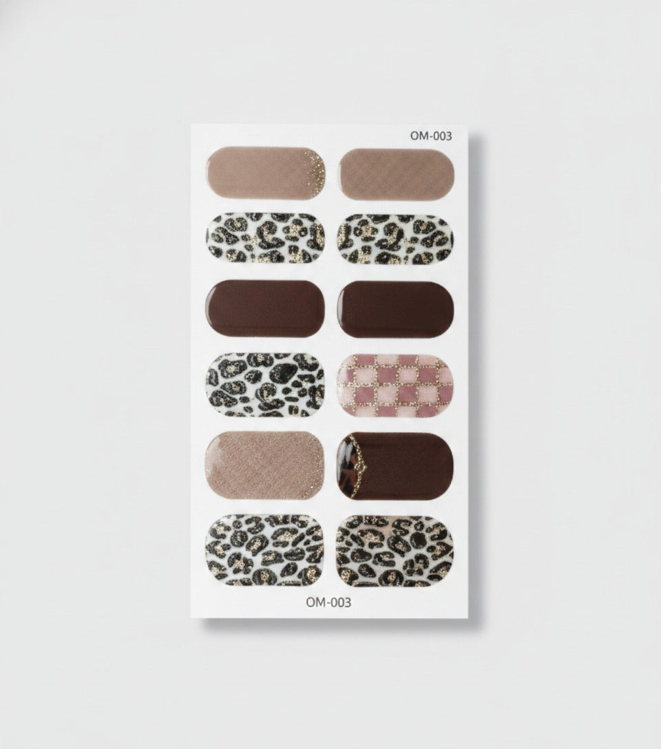 Leopard Print Nail Wraps Assorted Design Set – Korean nail care (view 1)