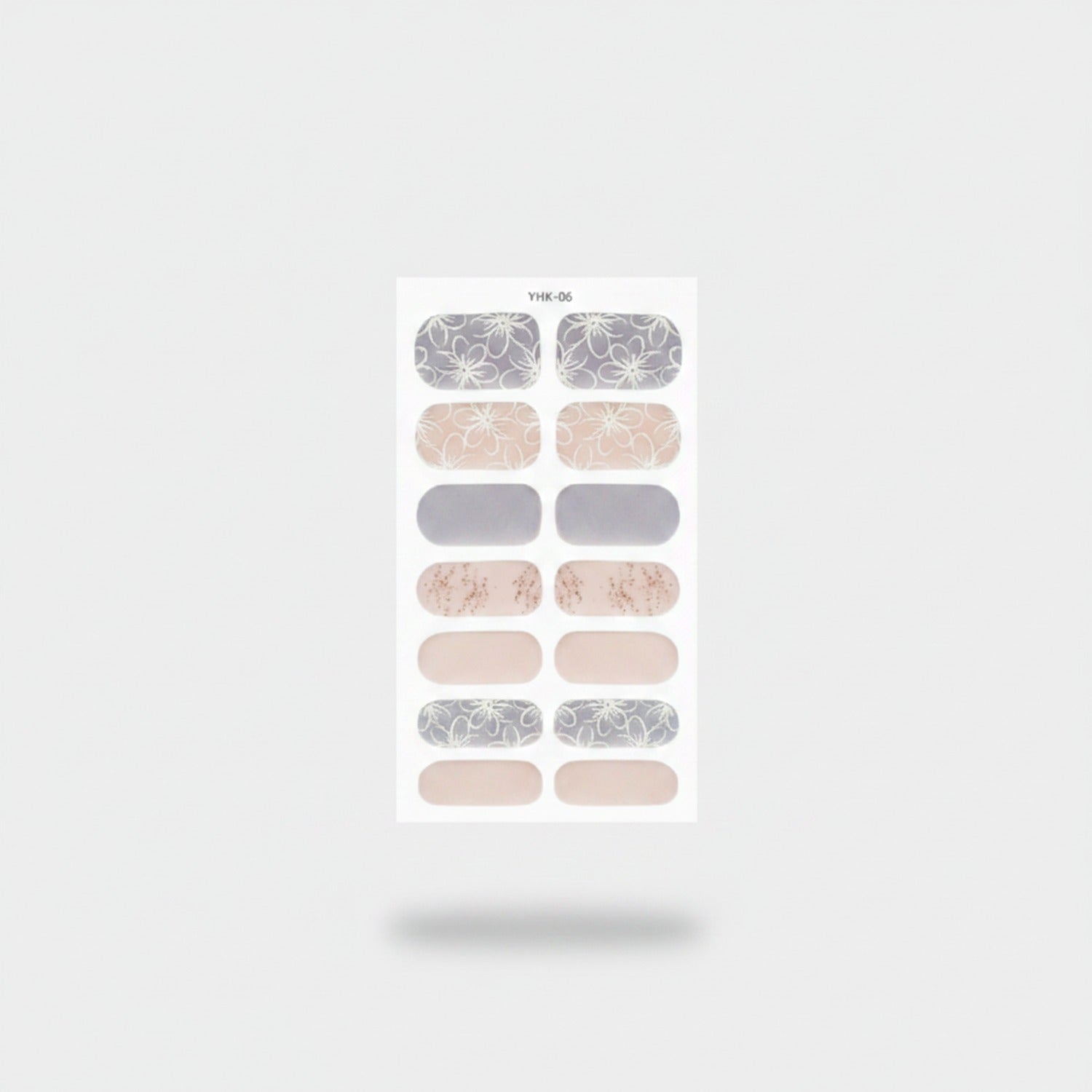 Floral Nail Wraps Aesthetic Neutral Set