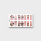 Leopard Print Pink Nail Wraps With Glitter
