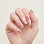 Glitter Nail Wraps With Rhinestone Heart Design