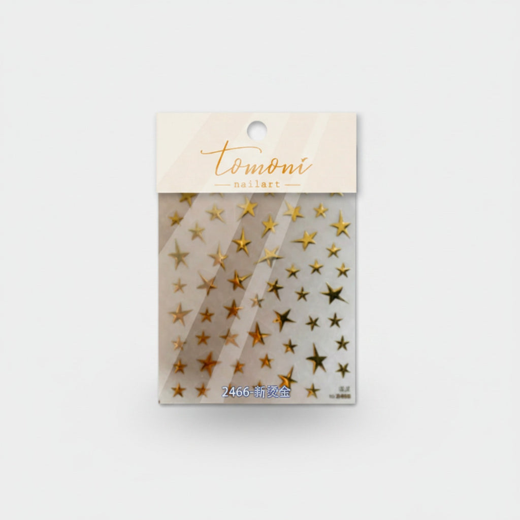Gold Star Nail Art Sticker Sheet
