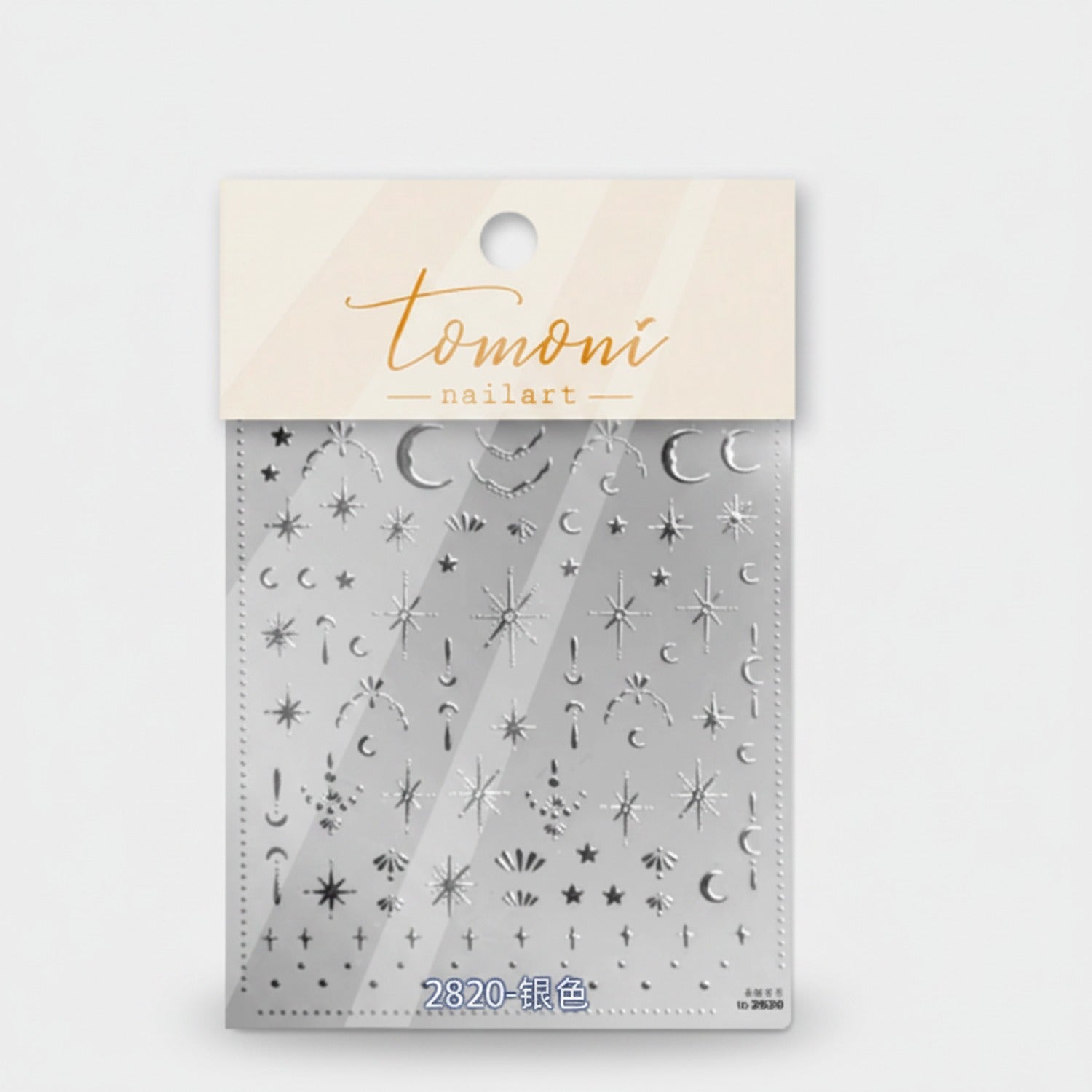 Celestial Moon Star Nail Art Stickers Silver