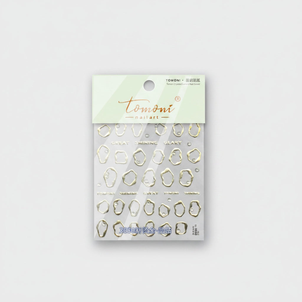 Gold Geometric Nail Art Charms Set