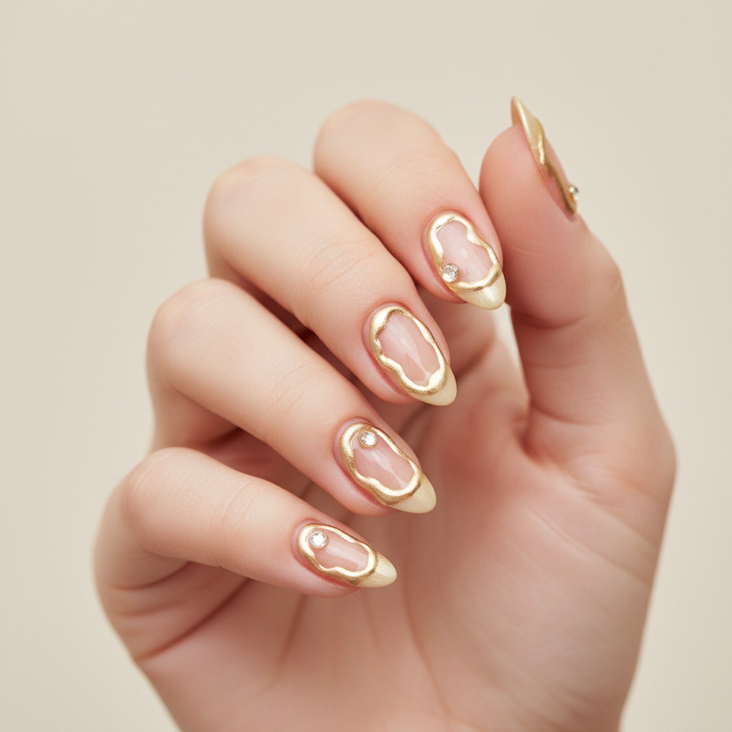 Gold Geometric Nail Art Charms Set
