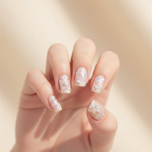 Butterfly Flower Crystal Nail Stickers – Korean nail care (view 2)