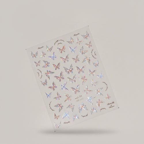 Butterfly Nail Art Sticker Sheet Pastel – Korean nail care (view 1)