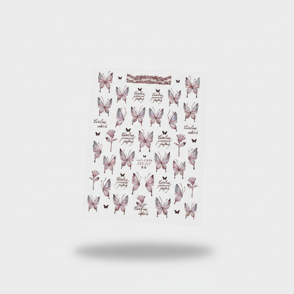 Butterfly Flower Nail Art Sticker Sheet