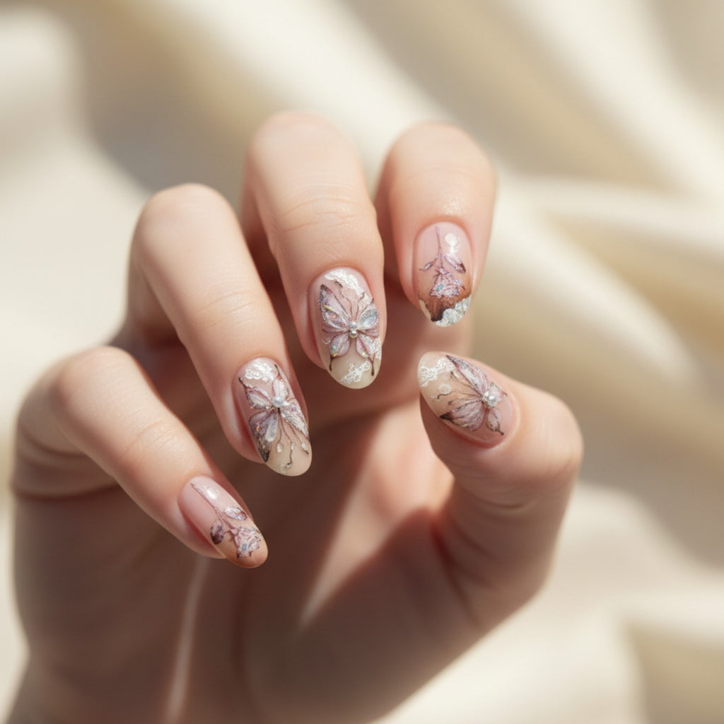 Butterfly Flower Nail Art Sticker Sheet