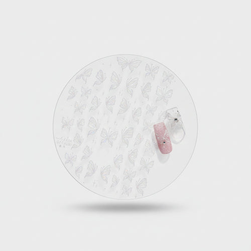 Butterfly Nail File Delicate Pink And White Design – Korean nail care (view 1)