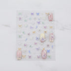 Butterfly Nail Art Sticker Sheet With Rhinestones – Korean nail care (view 2)