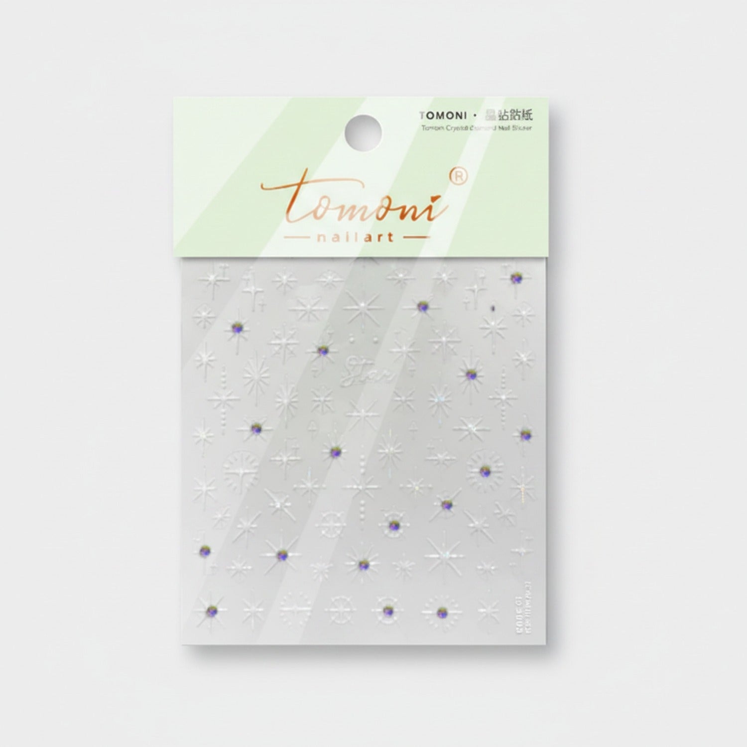 Purple Flower Crystal Nail Art Stickers