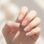 Purple Flower Crystal Nail Art Stickers