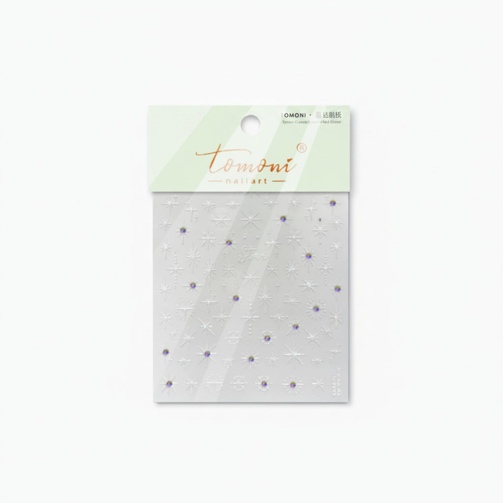 Purple Flower Crystal Nail Art Stickers – Korean nail care (view 1)